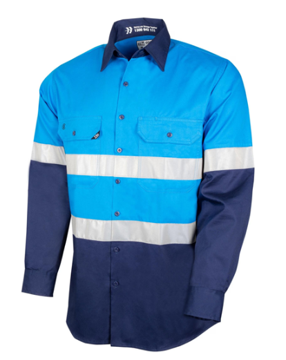 Picture of TRu Workwear Lightweight Vented Hi-Vis Drill Shirt With Reflective Tape