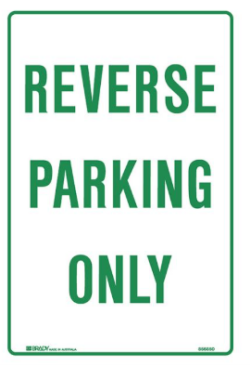 Picture of Parking Sign - Reverse Parking Only (Metal) W300mm x H450mm