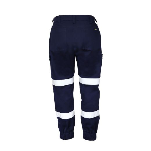 Picture of WORKCRAFT Women’s Stretch Drill Cargo Pants with Reflective Tape and Elasticated Cuff