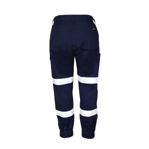 Picture of WORKCRAFT Men’s Stretch Drill Cargo Pants with Reflective Tape and Elasticated Cuff