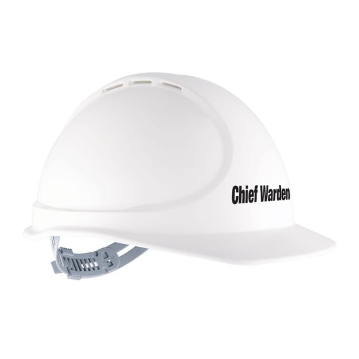 Picture of GTE3 White Chief Warden Essential Type 1 ABS Vented Hard Hat With Slide Lock Harness