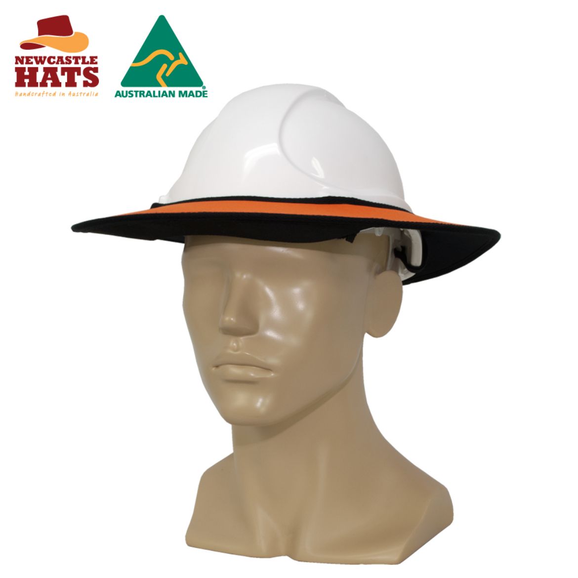 Picture of Newcastle Hats Hard Hat Brim - Standard Version with neck flap