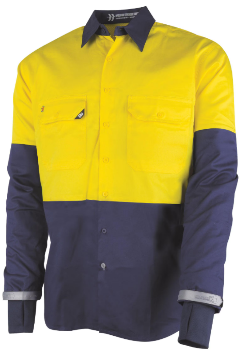 Picture of Lightweight Vented Hi-Vis Drill Shirt with Graphex® Cut Resistant Sleeve