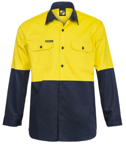 Picture of WorkCraft HI VIS COTTON DRILL L/S SHIRT 190GSM