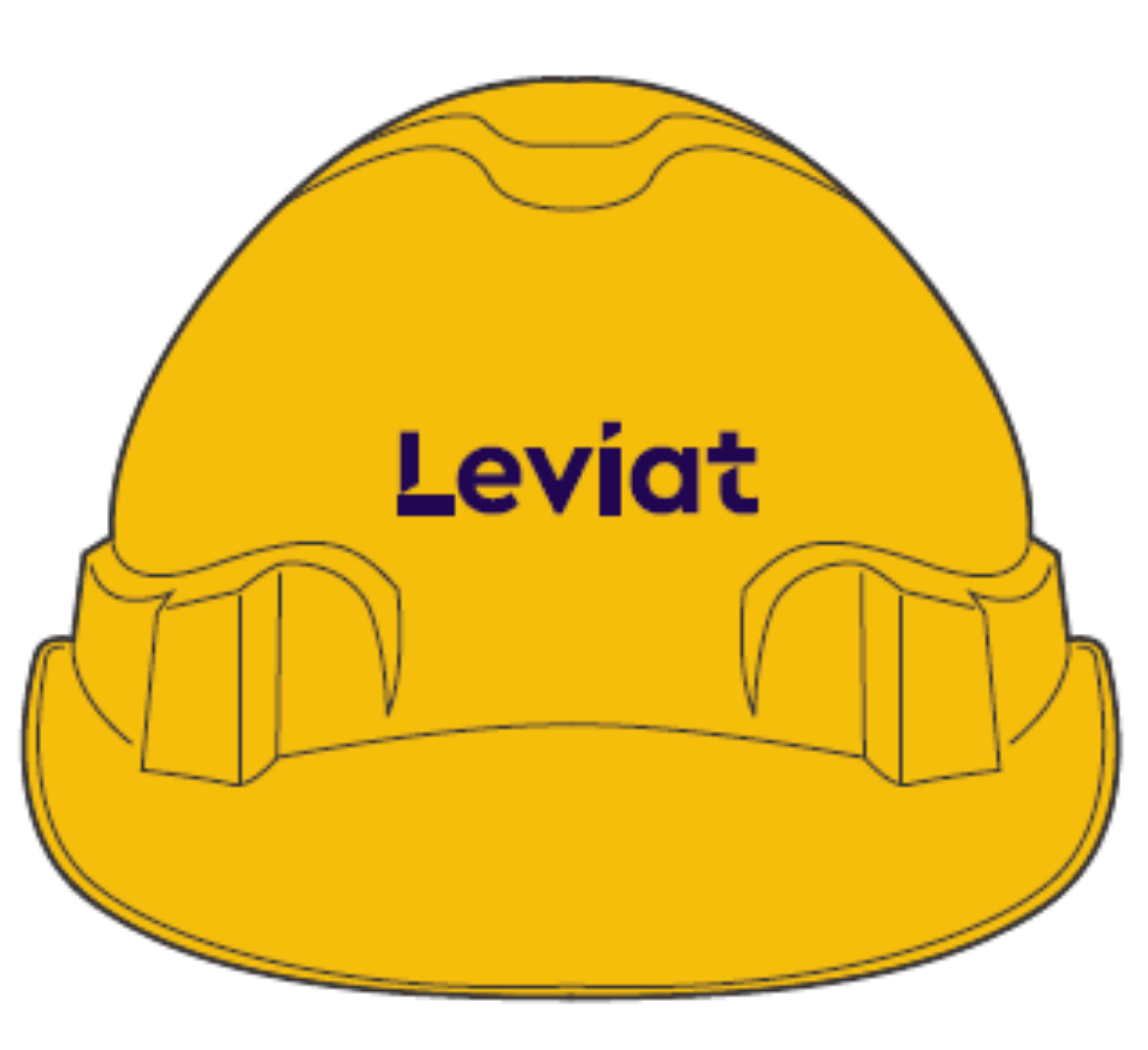 Picture of HARD HAT (V9) - VENTED, 6 POINT RATCHET HARNESS -  YELLOW - 1 Colour Print Liviat LOGO on the Front of Hard Hat & 1 Colour "VISITOR" logo on Back of Hard Hat