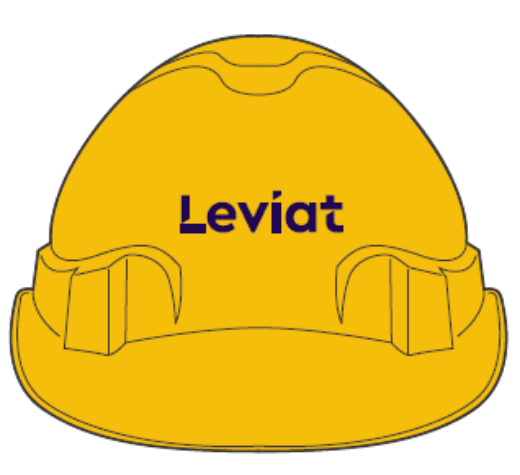 Picture of HARD HAT (V9) - VENTED, 6 POINT RATCHET HARNESS -  YELLOW - 1 Colour Print Liviat LOGO on the Front of Hard Hat & 1 Colour "VISITOR" logo on Back of Hard Hat