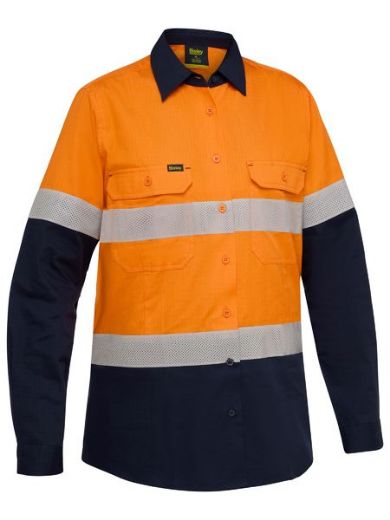 Picture of BISLEY Women's Taped Hi Vis Ripstop Vented Shirt