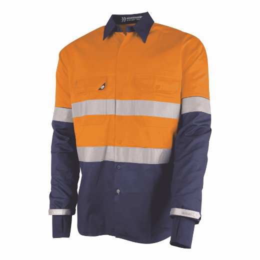 Picture of TRu Workwear Lightweight Vented Taped Hi-Vis Drill Shirt with Graphex® Cut Resistant Sleeve