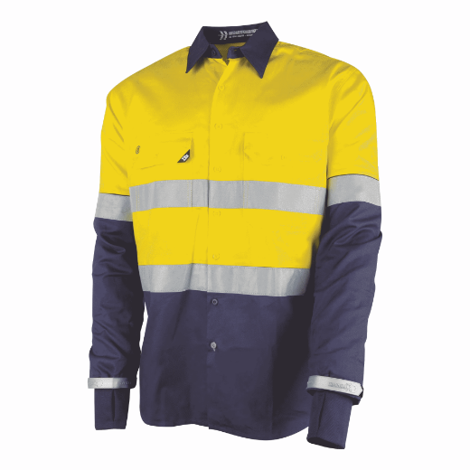 Picture of TRu Workwear Lightweight Vented Taped Hi-Vis Drill Shirt with Graphex® Cut Resistant Sleeve