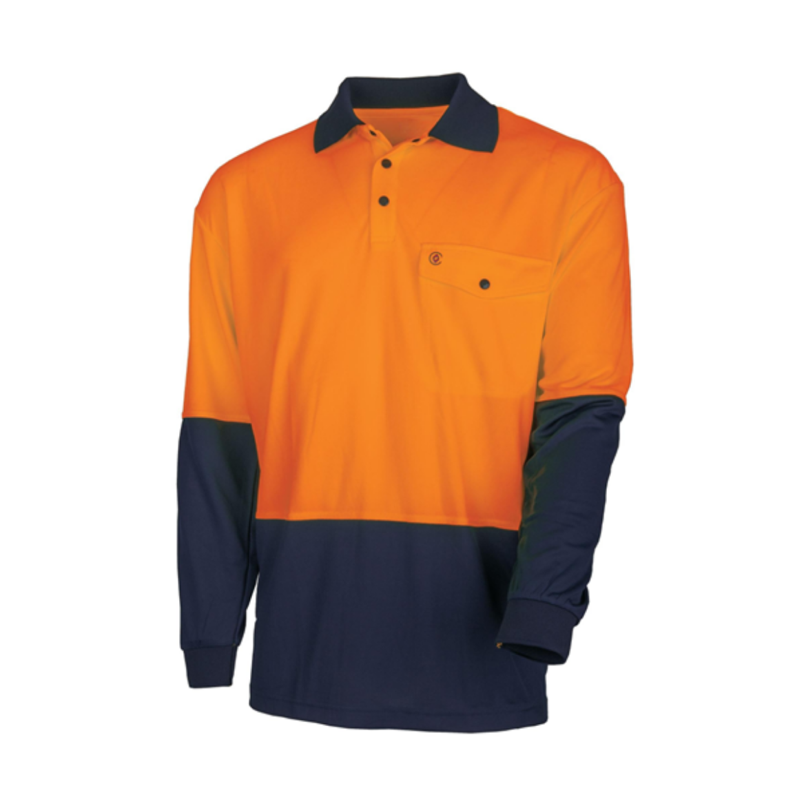Picture of TRu Recycled Anti-Microbial Micromesh L/S Two Tone Hi-Vis Polo Shirt