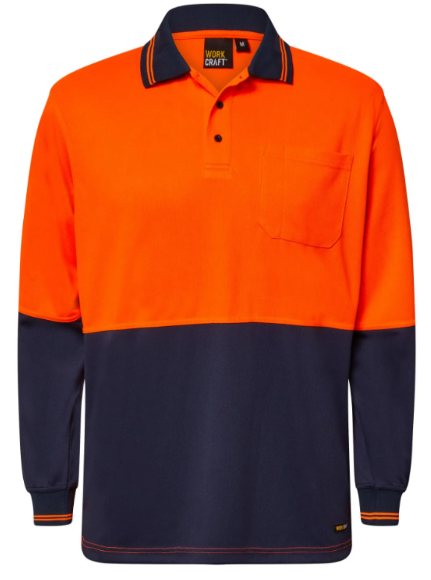 Picture of HI VIS LONG SLEEVE MICROMESH POLO WITH POCKET