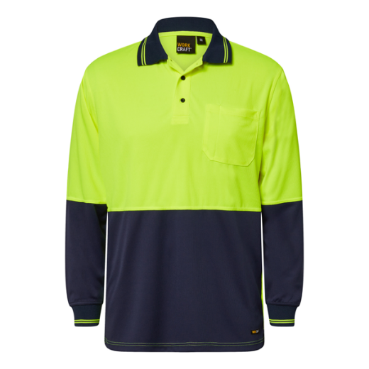 Picture of HI VIS LONG SLEEVE MICROMESH POLO WITH POCKET