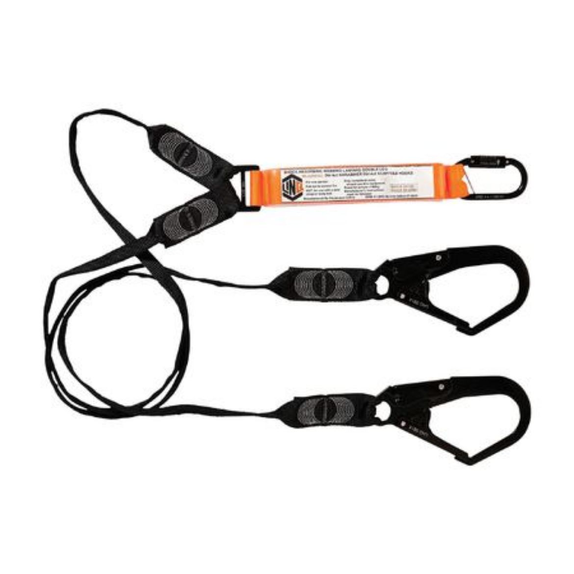 Picture of LINQ ELITE DOUBLE LEG SHOCK ABSORBING WEBBING LANYARD WITH HARDWARE KD & SD X2 - 2m