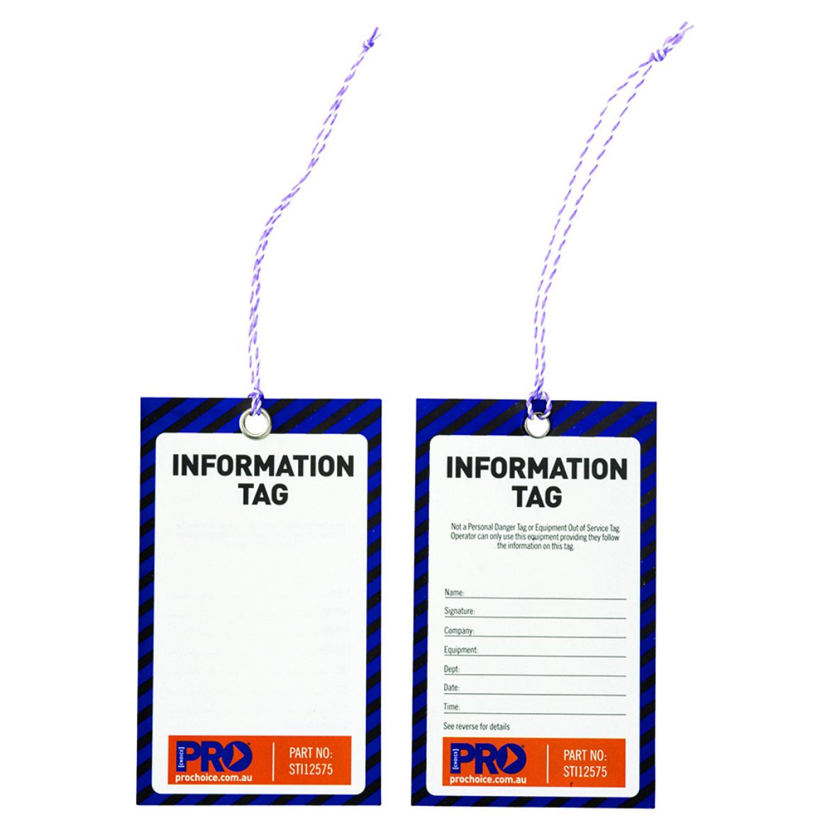 Picture of INFORMATION (BLANK) SAFETY TAGS - PACK OF 100 - 125MM X 75MM